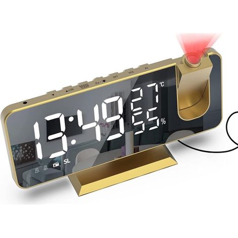 Horloge Murale Tendance Moderne et Luxe Léger - en Métal avec Verre - Silencieuse (Blanc)
