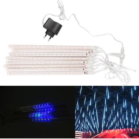 30cm/11.8\" bleu étanche météore LED tube de lumière de douche Noël déco Lumières lumière décor extérieur (1/4)