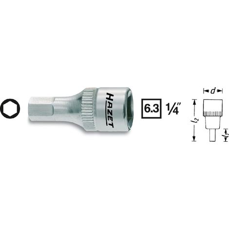 Douille mâle Hinox (acier inoxydable) 6 mm HAZET
