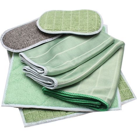 Lot de 6 chiffons de nettoyage de vitres en microfibre de bambou, chiffons de nettoyage réutilisables, chiffons de nettoyage ultra absorbants et non pelucheux