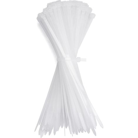 Collier de Serrage Blanc 200 x 4,8mm Nylon 100 Pièces (1/5)