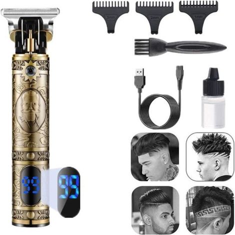 Tondeuse à Barbe - Professionnelle - USB - Métal - Autonomie 2-3h - Réglages 1/2/3mm