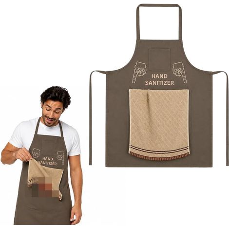Tablier de cuisine avec surprise cachée, tablier de barbecue amusant avec serviette rabattable, tablier de blague avec poche cachée (1/5)