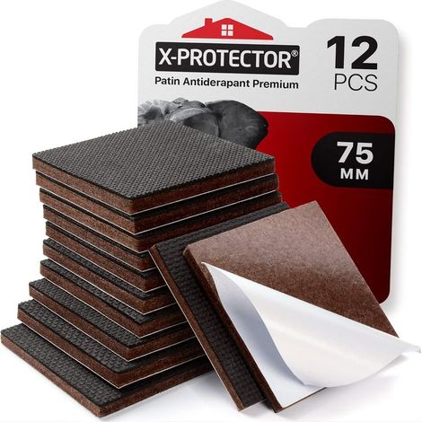 Patin antiderapant X-PROTECTOR - 12 pcs 75 mm Patin Caoutchouc Premium - Patins Antidérapants Autocollants - Patin en Caoutchouc - Anti Dérapent Meuble - Idéal pour la fixation en place des mobiliers (1/5)