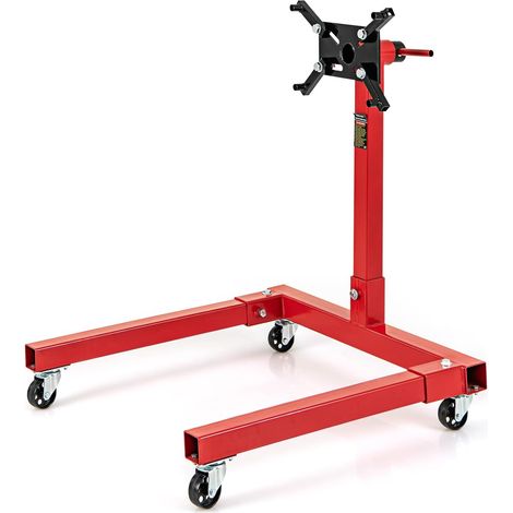 COSTWAY Support de Moteur Robuste avec Tête Rotative à 360° et 4 Bras Réglables, Support de Levage de Moteur avec roulettes Poignée Antidérapante, pour Garages Ateliers de Réparation (Charge 680 kg) (1/5)