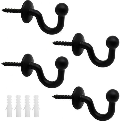4 attaches de rideaux Divers accessoire de portail, fixation murale, forme en U, extrémité sphérique, pour rideaux et accessoires domestiques (1/5)