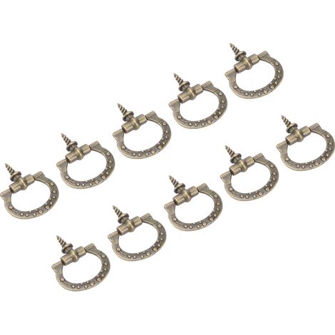Lot de 10 poignées à vis rétro pour coffret à bijoux ou boîte cadeau, style bronze, à un seul trou (1/5)