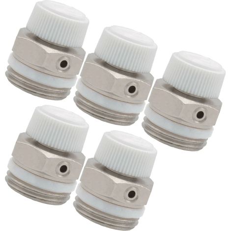 Schläfer 7041005  Valvole di  Sicurezza Manuali di Spurgo e Sfiato per Termosifoni, Radiatori, Caloriferi, Termoarredi e Scaldasalviette, Misura Valvola 3/8", 5 Pezzi (1/5)