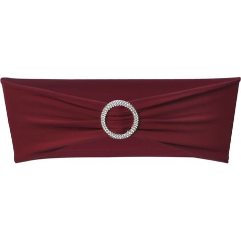 Ruban décoratif élastique avec boucle de chaise 25 pcs Bordeaux CFW103771 (1/5)