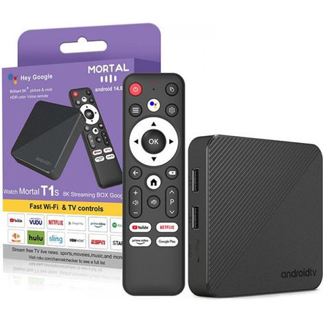 Boitier Tv - Android 14.0 - Rockchip S905X5M - 8K HDR10+ Dolby Vision - 2 Go RAM 16 Go ROM - WiFi 6 Dual Band - Bluetooth 5.0 - 1 Piece (1/5)