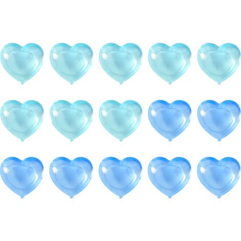 15 wiederverwendbare, herzförmige Eiswürfel, waschbar und BPA-frei für Kaltgetränke – Blaues Set (1/5)