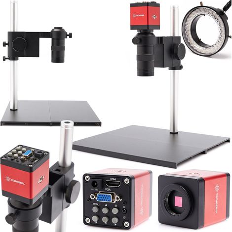 Microscopio digital Techrebal "Banito" B2920 de 100x con base de 290x200 mm + cámara Red Lagoon FHD2MPR + iluminador