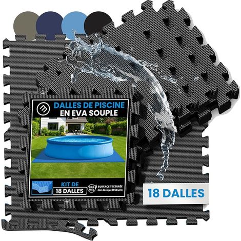 Protective Mat for Swimming Pools Floor Mats EVA Underlay Mat Set Puzzle Pool Tiles Pool Plates Floor Film Floor Protection for Children Black (1/4)