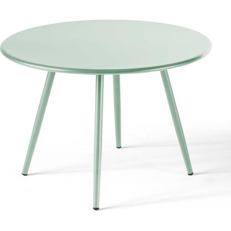 Table basse ronde en métal vert sauge 50 cm - Palavas