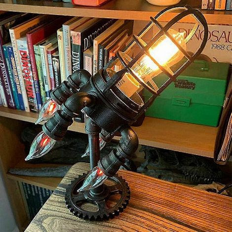 Lampe de table rétro style industriel fusée, lampe steampunk, décoration (1/5)