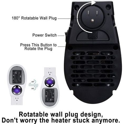 500 Watt Keramik-Heizlüfter, Mini-Heizlüfter, sparsame Heizung, tragbare Plug-in-Heizung mit Thermostat und Timer (1/5)