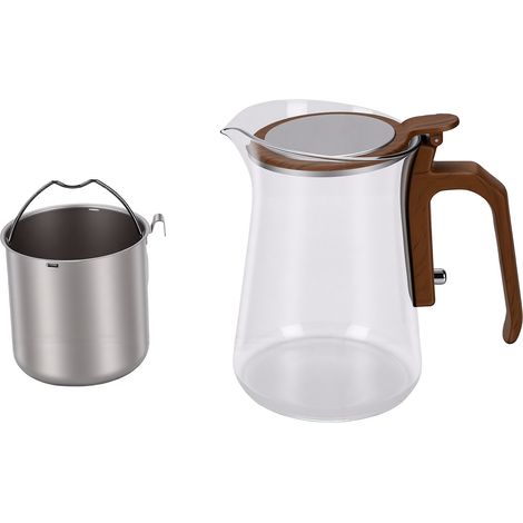 Théière en verre de 600 ml avec séparateur d'eau, résistante à la chaleur et transparente, grande capacité pour un usage domestique. (1/5)