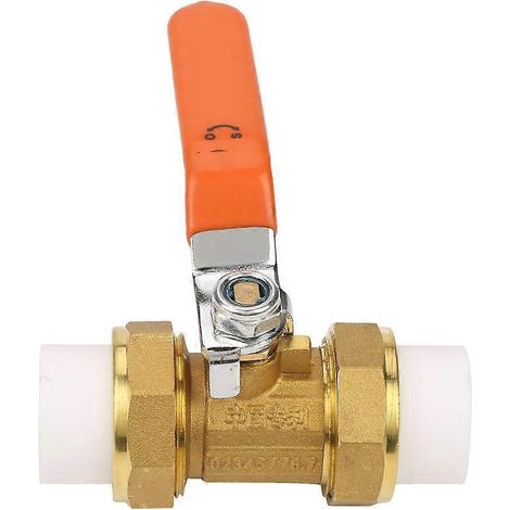 Kugelhahn aus Messing mit doppelter PPR-Heißklebeverschraubung 3/4" BSP DN20
