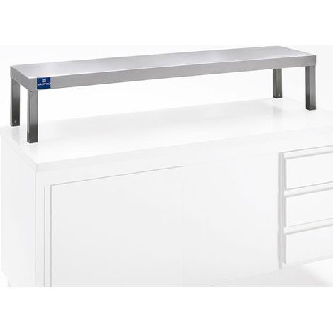 Tablette de service, tablette 1 niveau, côtes ouverts, 1600x350 mm - VIRTUS