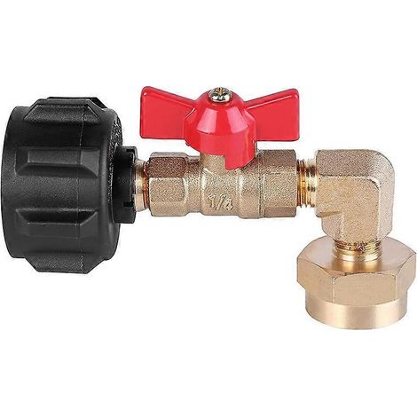 Adaptateur coudé de remplissage de propane QCC1, adaptateur de pression de remplissage de propane à 90 degrés avec vanne marche/arrêt pour bouteille de propane de 1 lb (1/5)