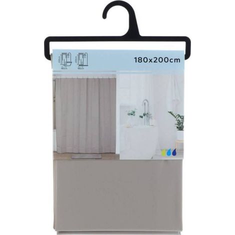 Rideau de Douche 180x200 cm - Tendance - Taupe (1/2)