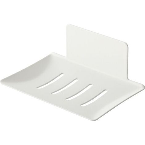 Portasapone da parete, 1 pezzo, portasapone adesivo in acciaio al carbonio per cucina e bagno, utilizzato per riporre spugna e spazzola per sapone (bianco)