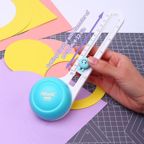 KW-triO Coupe-papier circulaire Cercle rotatif Outil de coupe rond manuel Tondeuse Scrapbooking avec tête de rechange pour cartes de bricolage Fournitures artisanales Couture (1/5)