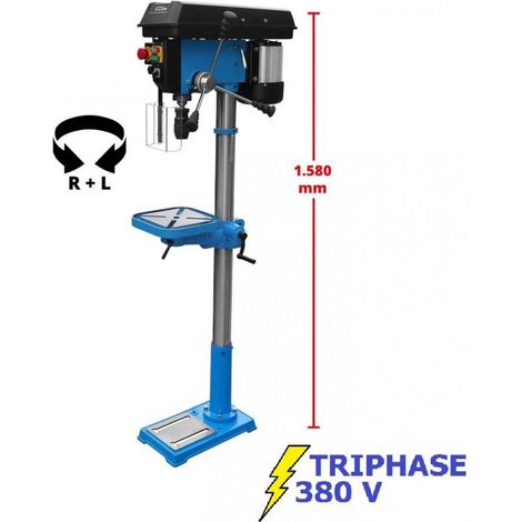 Güde – Perceuse à colonne 800W – Vitesse 210-2500 min-1 – Course de broche 80 mm – Pour métal et bois – Plateau réglable 260x260 mm