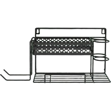Schwarzes 3-in-1-Badezimmerregal, kein Bohren erforderlich, platzsparend (1/4)