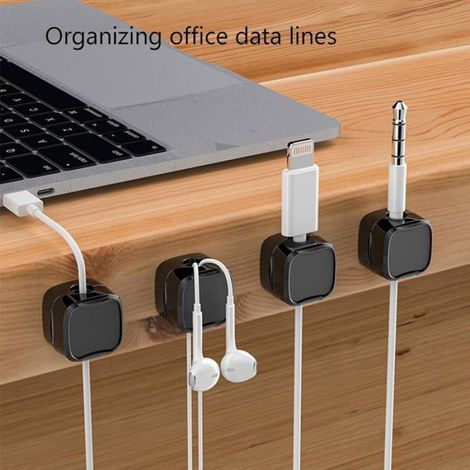 Support De Câble Magnétique - 20 X 20 X 17 Mm - Pour Bureau Cuisine Voiture - 6 Pièces (1/5)
