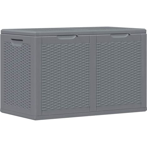 Boîte de rangement de jardin,Coffre de rangement gris PP rotin 180 L CFW376741 (1/5)