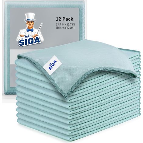 Lot 12 Chiffon Nettoyage en Microfibre Vitre Ultra Fine pour Verre (1/5)