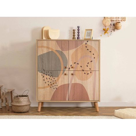 Dmora - Credenza Canopo, Buffet da soggiorno, Madia da salotto, Dispensa da cucina, 95x36h111 cm, Multicolore, con imballo rinforzato, con imballo rinforzato