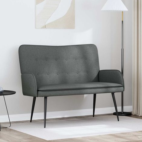 Sofá de 2 Plazas Gris oscuro 115 x 61 x 87 cm tela
