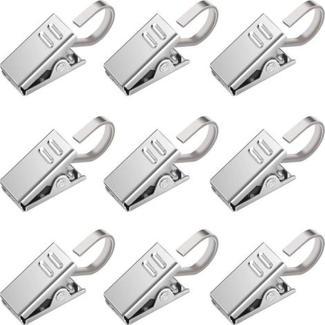 60 crochet de clip en acier inoxydable, anneau de clip de tringle à rideau, clip de rideau, crochet d'anneau de rideau, 0.3 mm (1/5)