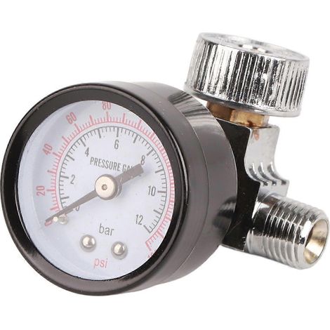Régulateur de pression d'air avec manomètre, vanne de réduction de pression pour filtre de compresseur de pompe (1/4)