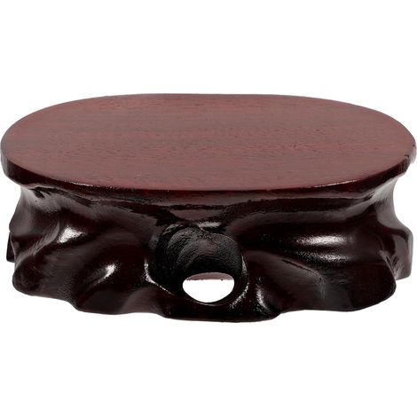 Support ovale moyen en bois pour vases et pots de fleurs, rehausseur (1/5)