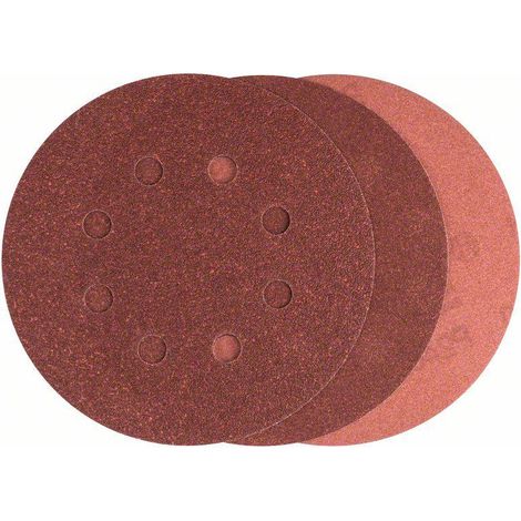 Bosch – Set de 25 feuilles abrasives 125mm – Granulations 80/120/240 – Perforées pour ponceuse excentrique – Système auto-agrippant