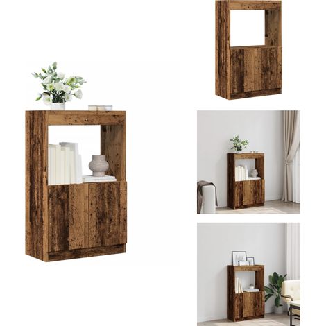 Buffet haut vieux bois 63x33x100 cm bois d'ingénierie - Buffet Haut - Buffets Hauts - Armoire À Livres - Étagère Et Armoire À Livres (1/5)