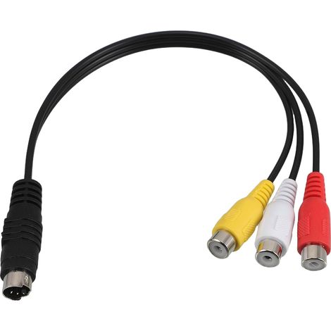 Câble Adaptateur Vidéo 4 Broches S-vidéo vers 3 pour Moniteur et Projecteur, Facile en Plastique et Cuivre, Usage Polyvalent pour Divers Appareils (1/5)