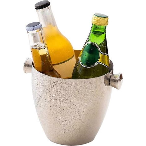 Seau à glace fiable en acier inoxydable, idéal pour les bars, les fêtes, la bière et le vin. (1/4)