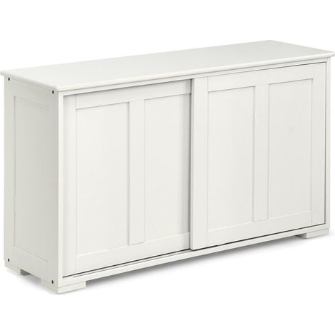 Blanc antique et gain de place, meuble de rangement à portes coulissantes pour cuisine, salle à manger ou restaurant (1/5)