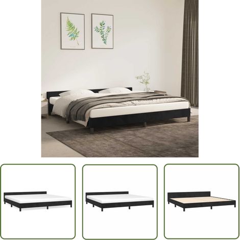 The Living Store Bettgestell ohne Matratze Schwarz 200x200 cm Samt - Samtbett - Doppelbett - Boxspringbetten - Bettsofa - Luxusbett (1/5)