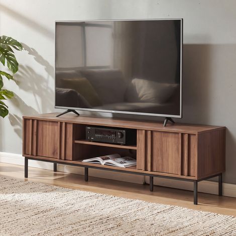 Fernsehschrank Kilmandar 160x40x49 cm Walnussoptik [en.casa] (1/5)