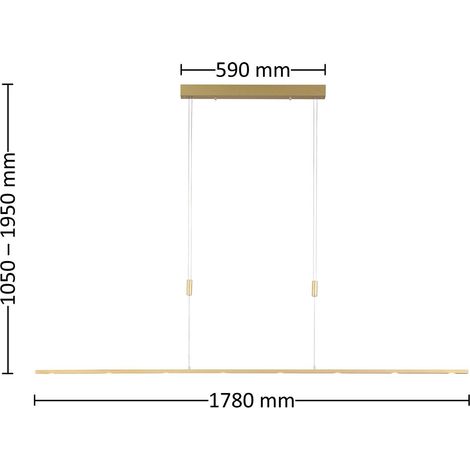 Lucande LED hanging light Tolu brass 179 cm (1/5)