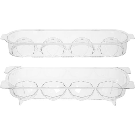 Bac à glaçons avec couvercle, en plastique alimentaire, 4 compartiments de 5 cm de diamètre. (1/5)