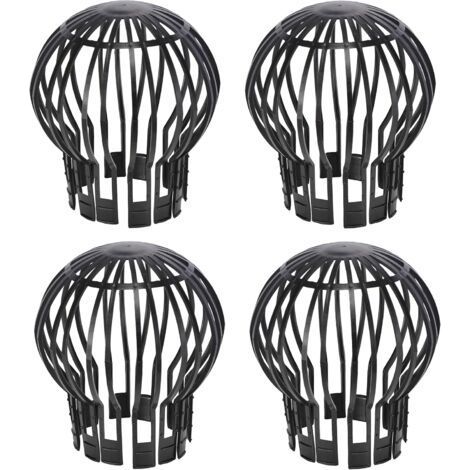 Lot de 4 crapaudines pour gouttière 13,2 x 14,5 cm – Plastique noir – Compatible avec descentes pluviales standard – Protection contre obstructions