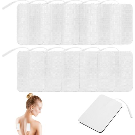 Électrodes TENS 6×9 cm avec connecteur 2 mm, électrodes Autocollantes Grand Format pour appareils TENS-EMS, Pads réutilisables en hydrogel pour soulager Les douleurs Musculaires, du Dos (1/5)
