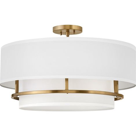 Elstead Graham Plafoniera Cilindrica a 4 Luci, Ottone Laccato (1/5)