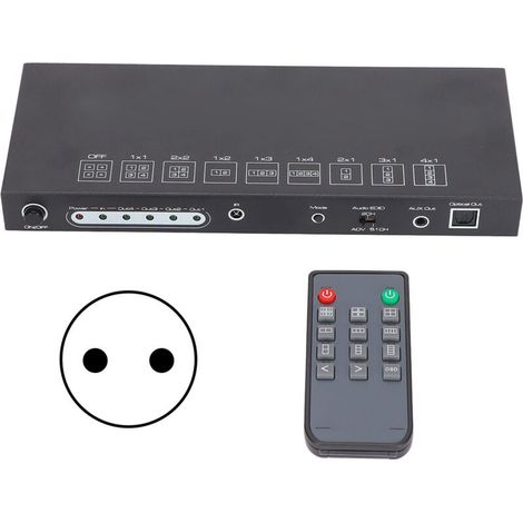4-port HD multimedia interface video splitter, 4K at 30Hz, 300MHz, 1x4, LED video wall controller for conferences, 100-240V EU plug (1/5)